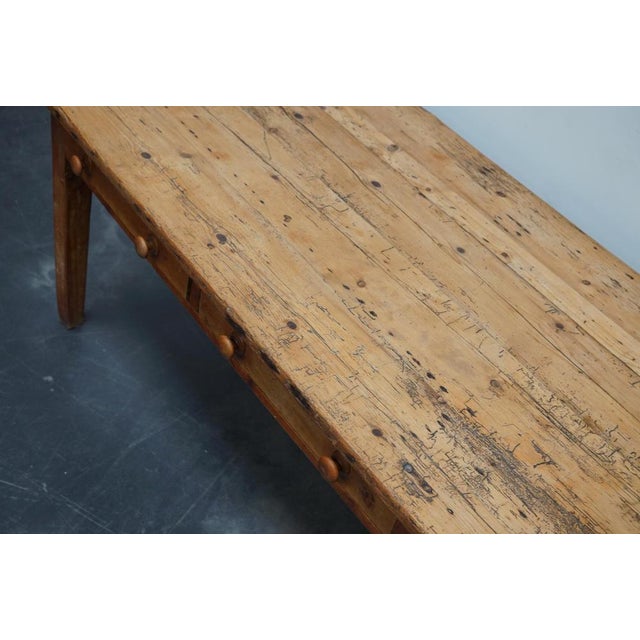 19th Century Antique English Light Pine Farmhouse Dining Table For Sale - Image 6 of 18