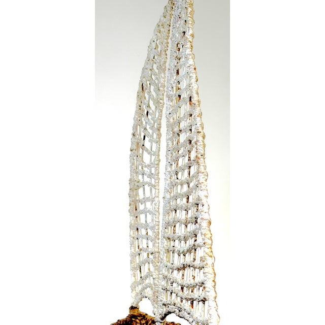 Mid 20th Century Coastal Boho Chic Polychromed Rattan, Willow and Reed Sailboat Chandelier For Sale - Image 15 of 16