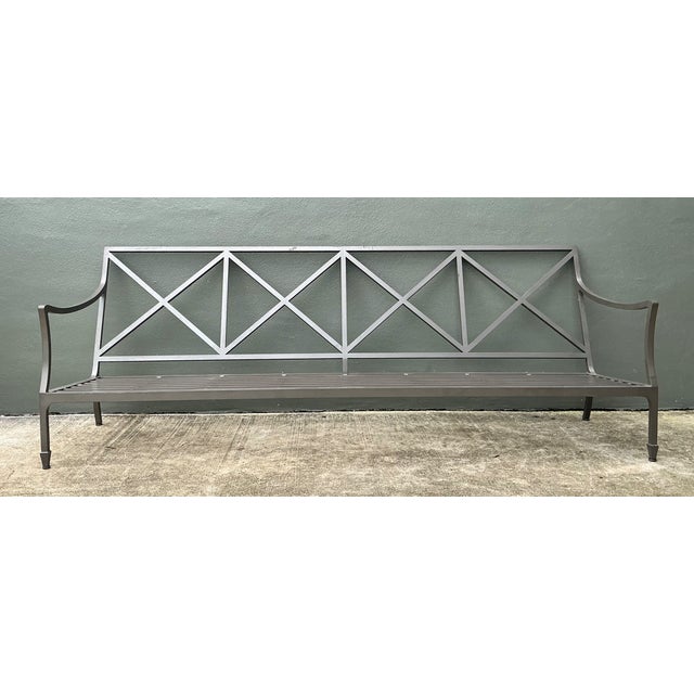 Metal Vintage McKinnon and Harris “Beaufort” Cast Aluminum Sofa For Sale - Image 7 of 14