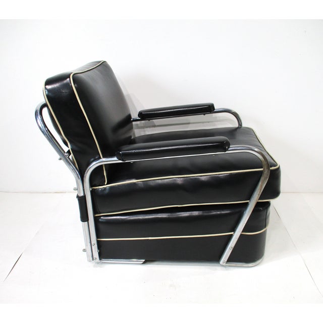 Art Deco Gilbert Rohde Styled Streamline Lounge Chair For Sale In Cincinnati - Image 6 of 12