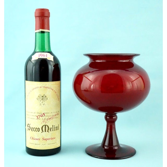 Glass Scarlet Red Blown Murano Glass Vase by Paolo Venini, Venice, Italy, 1930-1950 For Sale - Image 7 of 14