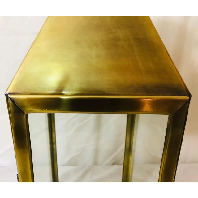 Metal Brass Lantern or Candleholder for Garden or Indoor, a Pair For Sale - Image 7 of 13