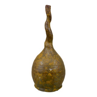 Vintage Rustic Farmhouse Art Pottery Onion Bud Vase For Sale