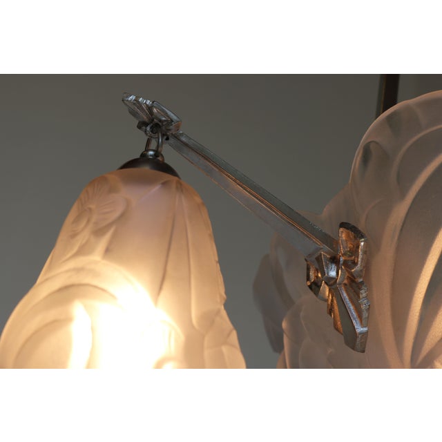 Vintage Art Deco Geometric Pendant Light by David Guéron Degue & A. Petitot, 1930 For Sale - Image 12 of 18