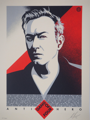 Shepard Fairey, Andy Gill, Anti Hero Red Edition, Lithograph