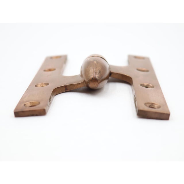 Traditional Vintage McKinney 6 X 3.875 In. Brass Left Olive Door Hinge For Sale - Image 3 of 5