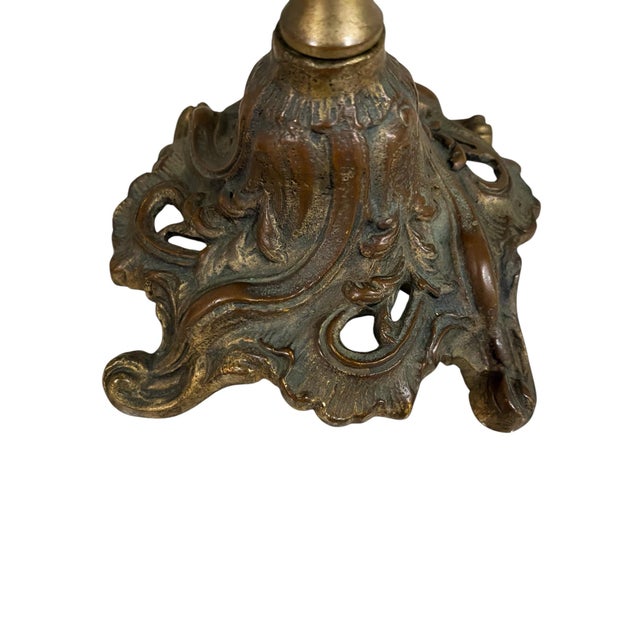 Bronze Pair of Mid-Nineteenth Century Bronze Rococo Candelabras For Sale - Image 8 of 11