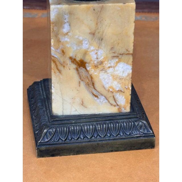 Bronze Pair of Early 19th Century French Bronze Tazzas on Siena Marble Bases For Sale - Image 8 of 8