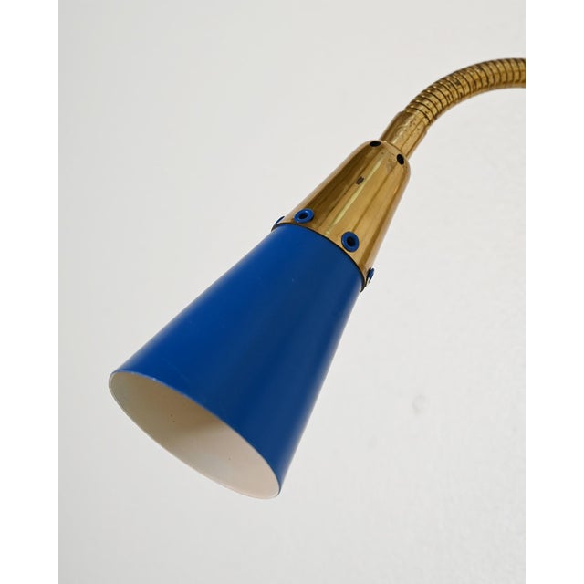 Metal Adjustable Wall Light in Brass and Lacquered Metal, Scandinavia, 1960s For Sale - Image 7 of 10