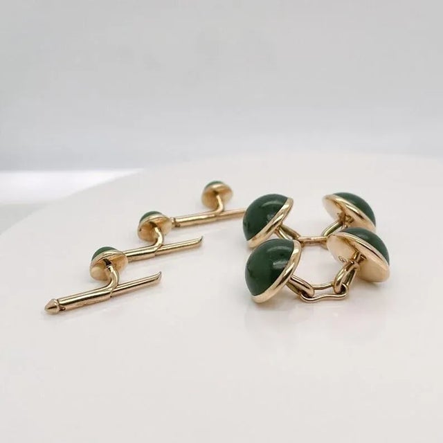 A very fine signed, antique American dress set. Comprised of a pair of Carrington Co. cufflinks together with 3 associated...