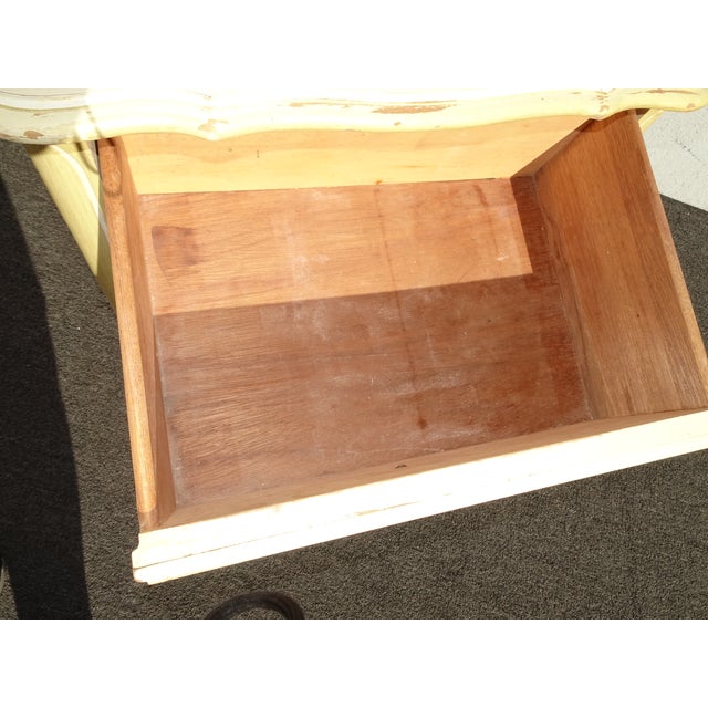 Vintage French Privincial Yellow Nightstand W Brass Hardware For Sale - Image 9 of 12