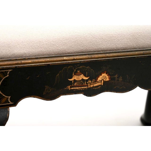 Antique Lacquered Chinoiserie Stool, 1900 For Sale - Image 10 of 11