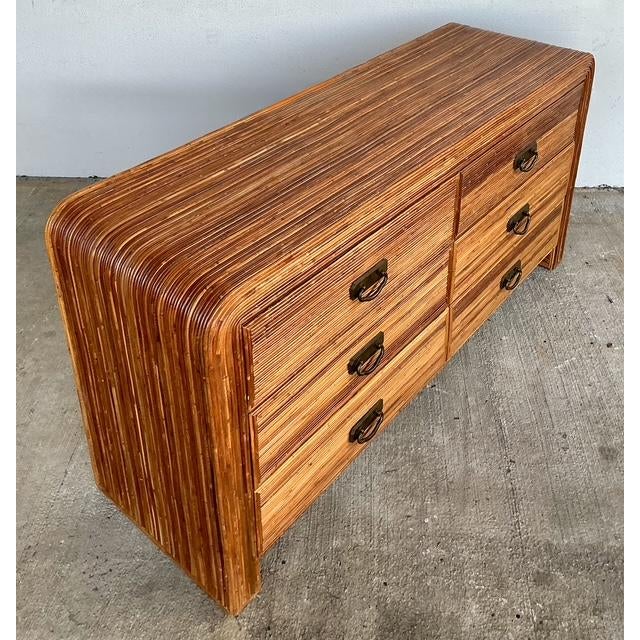 Late 20th Century Vintage Pencil Reed Waterfall Dresser For Sale - Image 5 of 12