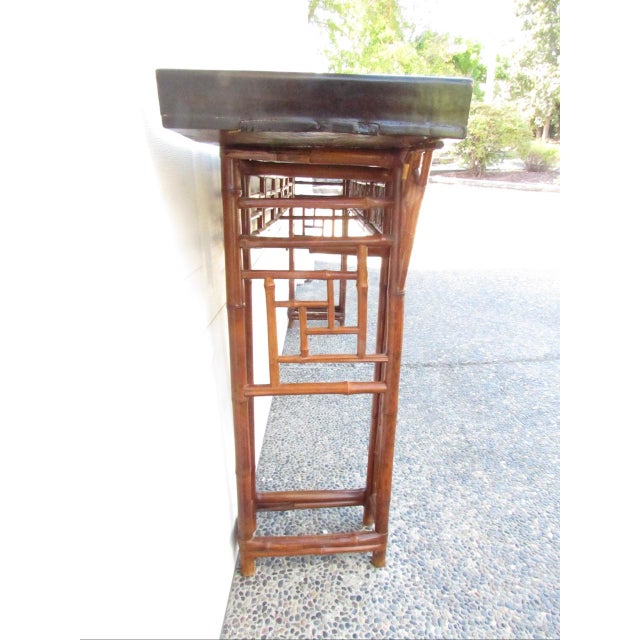 1940s Chinese Bamboo Altar or Console Table For Sale - Image 5 of 18
