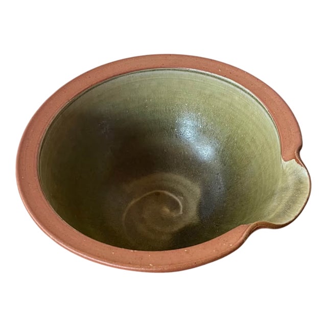 Spouted Terracotta Bowl with Central Swirl Motif by Alistair Hardie, 1970s For Sale
