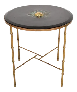 1950s Pepe Mendoza Faux Bamboo Brass Side Table Mexico City