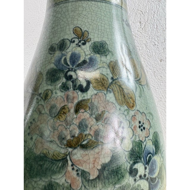 Asparagus Elegant Hand Painted Pottery Vases by Maitland Smith For Sale - Image 8 of 10