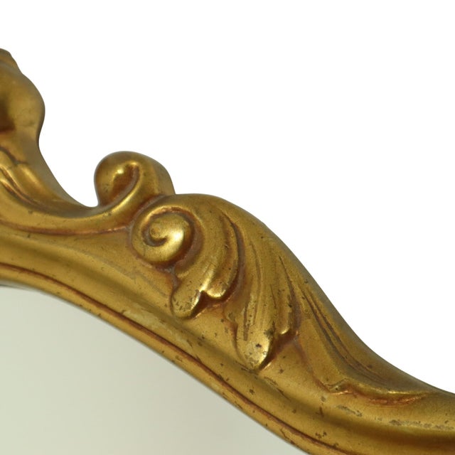 Classic Gold Leaf Mirror Crested Mirror, 1960s For Sale - Image 9 of 18