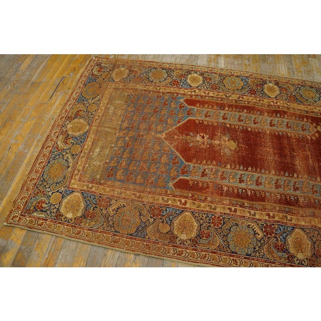 Traditional and Special in a Red Background Color Antique Turkish Ghiordes Prayer Rug For Sale - Image 11 of 12