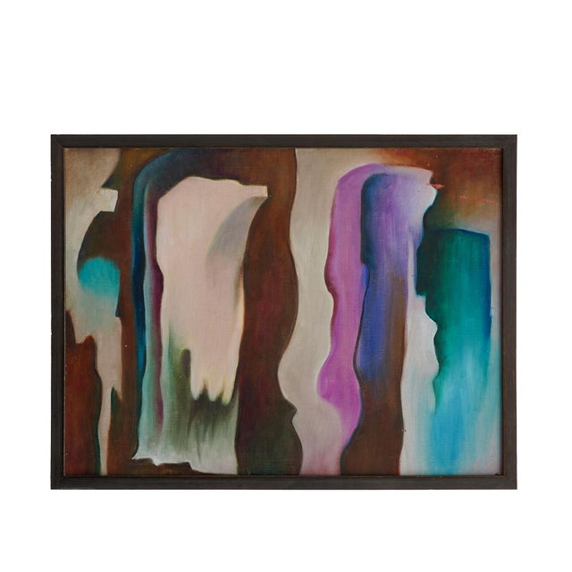 Wood "Profiles" by Walter E Cohen Jr (1912-2004) Abstract Expressionist Figural Framed Original Painting For Sale - Image 7 of 10