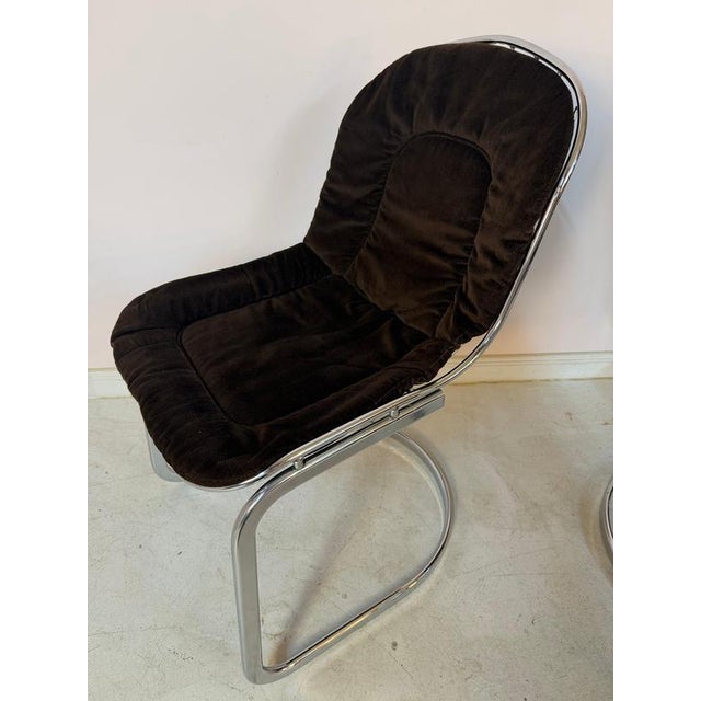 Metal Cantilever Chair in Chrome with Brown Upholstery by Gastone Rinaldi For Sale - Image 7 of 11