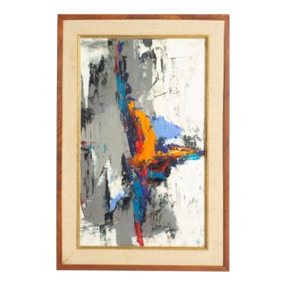 Abstract Oil on Board Painting by Harry Mintz For Sale