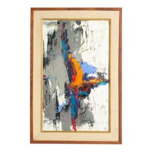 Abstract Oil on Board Painting by Harry Mintz