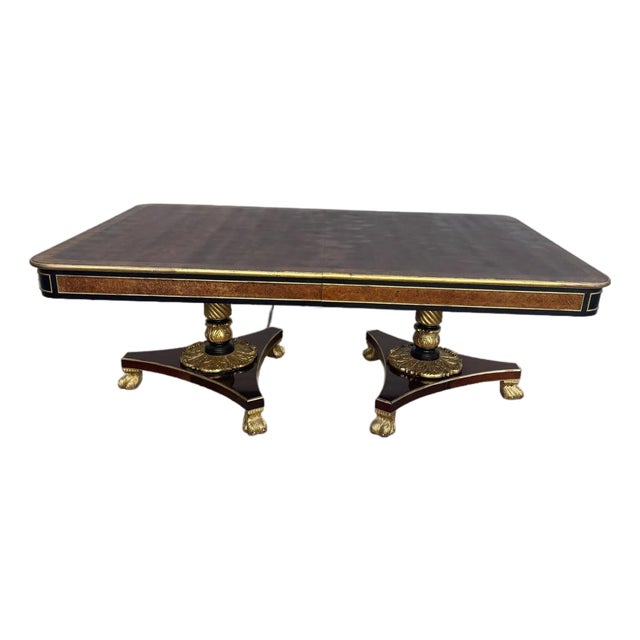 Neoclassical Empire Double Pedestal Dining Table by Baker For Sale