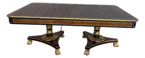 Neoclassical Empire Double Pedestal Dining Table by Baker