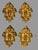 8 Antique Victorian Gilt Pressed Brass Decorative Elements Curtain Tiebacks In good original condition showing some...