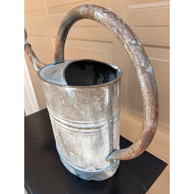 Gray Vintage Galvanized Steel & Copper Watering Can, Circa 1940s For Sale - Image 8 of 12