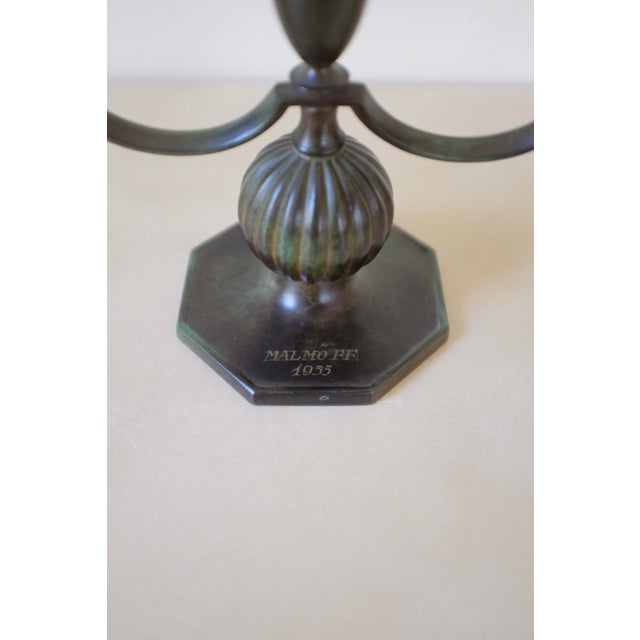 1930s Small Gab Bronze Candleholder For Sale - Image 5 of 6