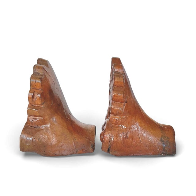 Late 19th Century Antique Glazed Terracotta Architectural Elements - A Pair For Sale - Image 5 of 7