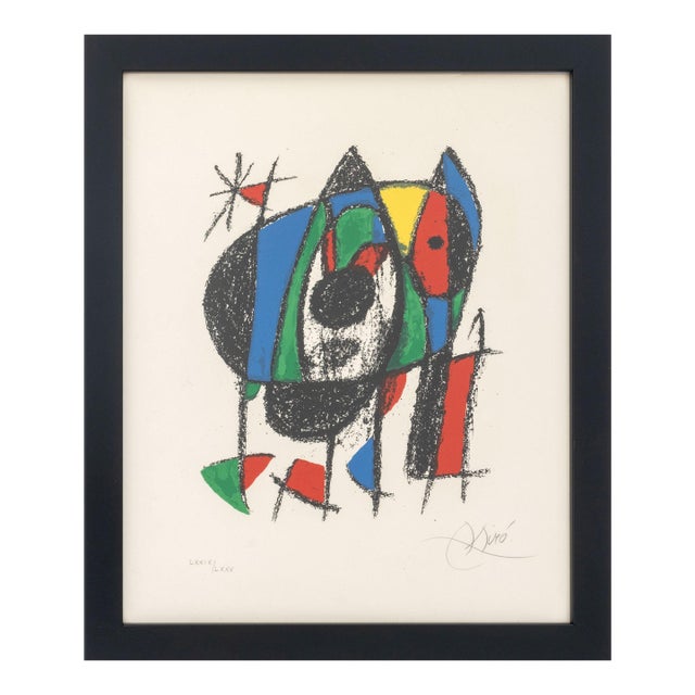 Joan Miro "Lithograph V" Lithograph, 1975 For Sale
