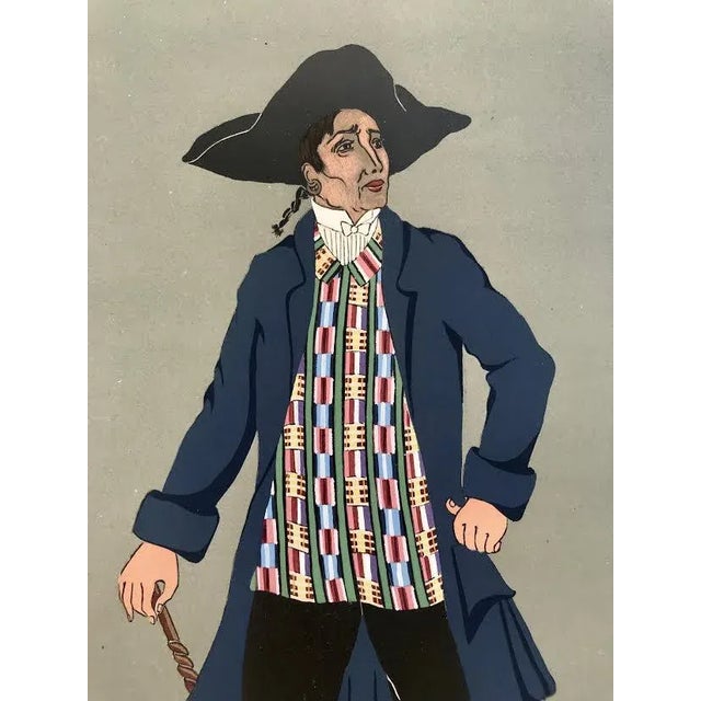 Vintage French Regional Costume Print 1929 Man From Provence France For Sale - Image 4 of 6