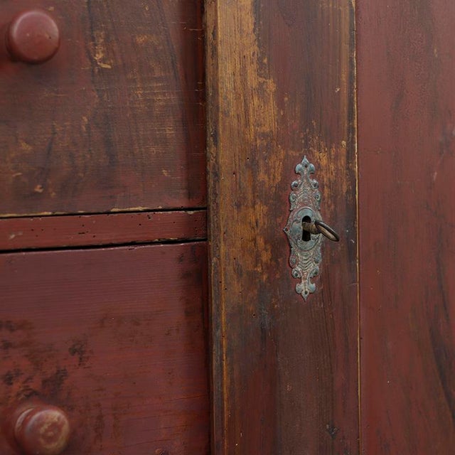 Antique Farmhouse Painted Bread Cabinet For Sale - Image 10 of 11