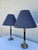 Late 20th Century Late 20th Century Blue and Brass Lamps - a Pair For Sale - Image 5 of 16