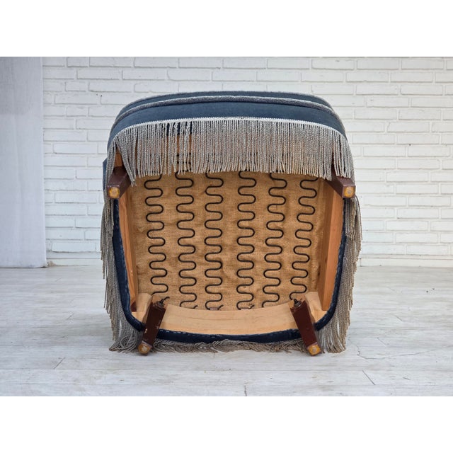 Mid-Century Modern Vintage Danish Lounge Chair in Furniture Velour and Beech Wood, 1960s For Sale - Image 3 of 18