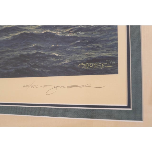 Traditional "Off Windmill Point" Sailboats Lighthouse Painting Print Signed John M Barber Numbered For Sale - Image 3 of 10