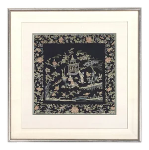 Mid 19th Century Framed Chinese Antique Textile Qing Dynasty Provenance