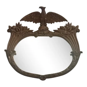 19th C. Federal Style Gilt Wood Mirror W/ Eagle & Cornucopias