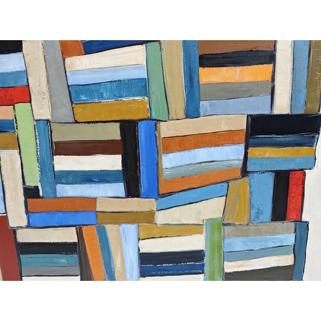 Pensees Entrelacees- Large Abstract Library – Oil on Linen Canvas –Contemporary, Framed by Sophie Dumont For Sale - Image 6 of 9