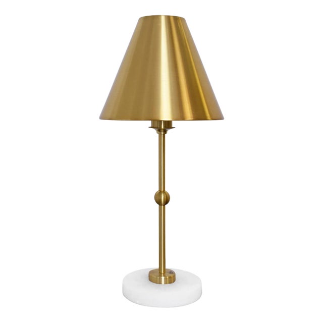 Matthew Izzo Home - Chanler Brass & Faux Alabaster Rechargeable Table Lamp For Sale