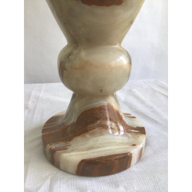 1960s Carved Onyx Urn Vase For Sale - Image 11 of 12