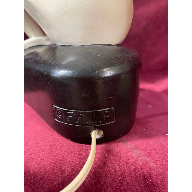 1950s FAIP Lamps Moderne Stylized in the Style of Frederic Weinberg With Original Shades - a Pair For Sale In Miami - Image 6 of 12