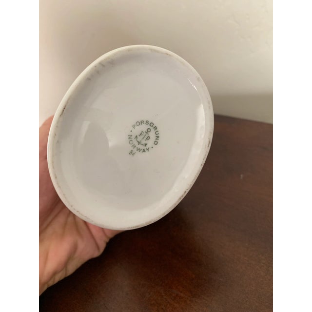 Modern Vintage Porsgrund Norway Modern Oval Gilt Porcelain Vase For Sale - Image 3 of 4