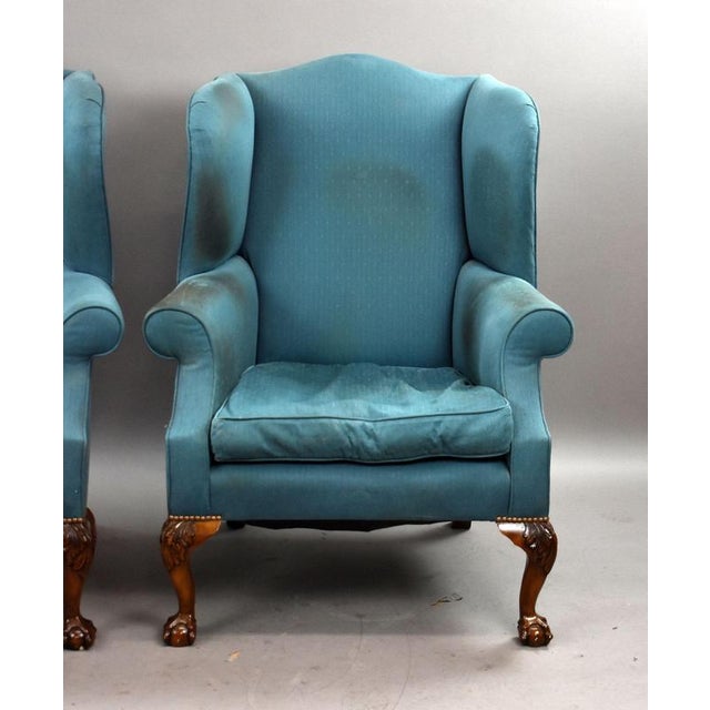 Antique Wing Back Lounge Chairs, 1920s, Set of 2 For Sale - Image 4 of 9