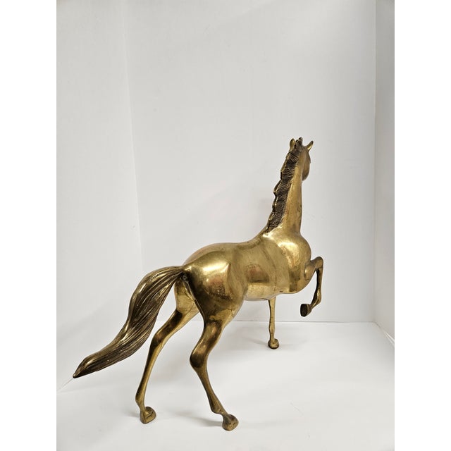 Vintage Large Brass Horse - Equestrian Figurine For Sale - Image 4 of 12