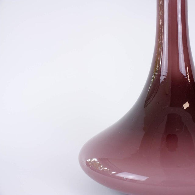 Portuguese Amethyst Opaline Glass Table Lamp, 1960s For Sale - Image 12 of 14