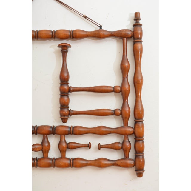 French Bobbin Coat Rack with Swivelling Hooks, 1900 For Sale - Image 11 of 14